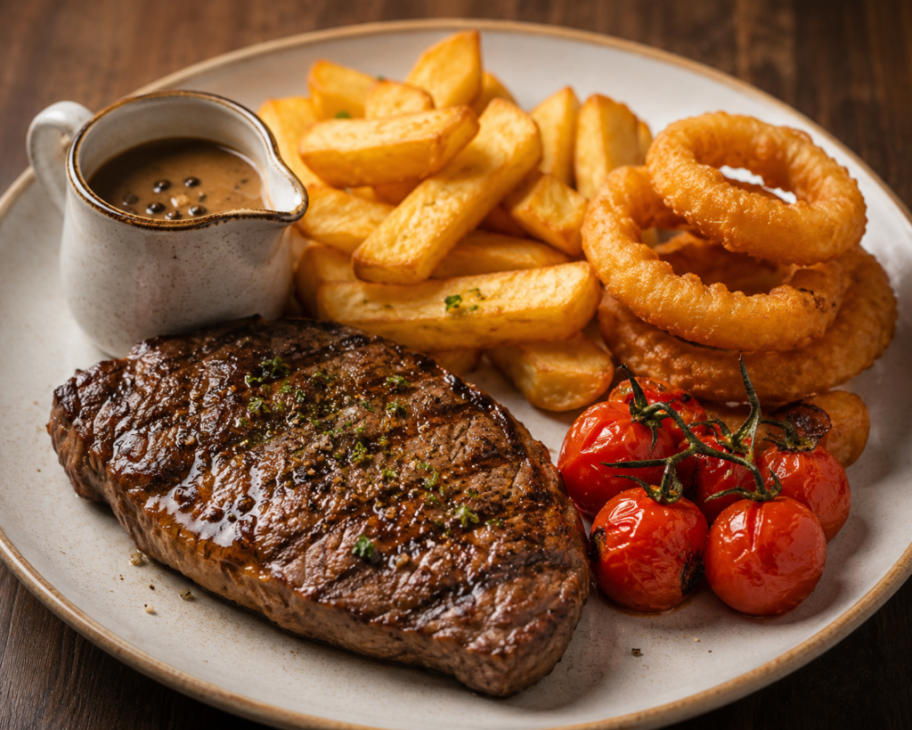 Sirloin steak dinner